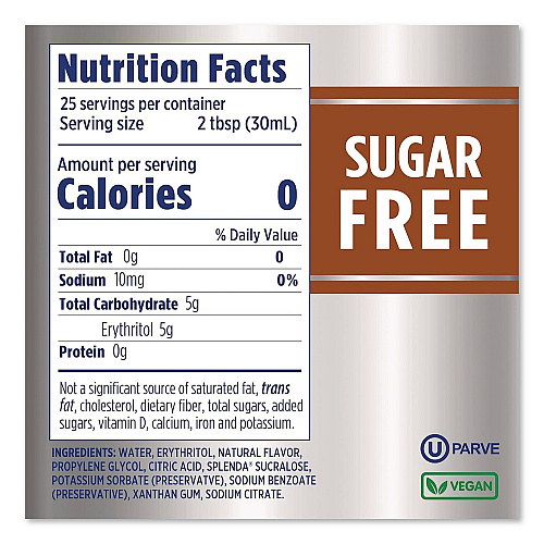 Splenda Sugar-Free Coffee Syrup, Brown Sugar Cinnamon, 25.4 oz Bottle, 6/Carton (HFP00696)