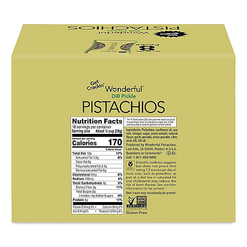 Wonderful Pistachios, Salted Dill Pickle, 2.25 oz Bag, 8/Box (PAR70232)