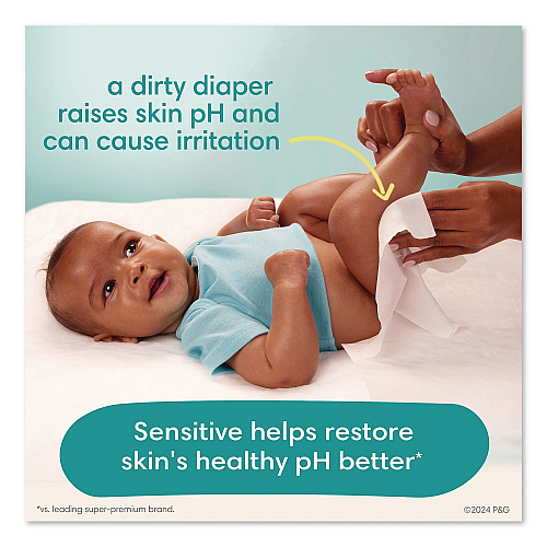 Pampers Sensitive Baby Wipes, 1-Wipe Pop-Top, Fragrance-Free, 84 Wipes/Pack, 2 Packs (870870)