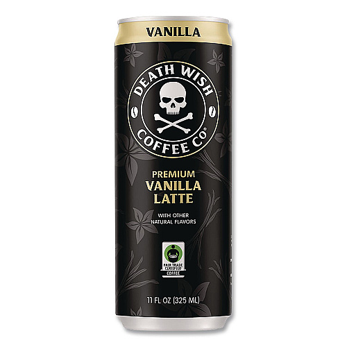 Death Wish Coffee Vanilla Latte Cold Brew Coffee, 11 oz Can, 12/Carton (EWC34373)