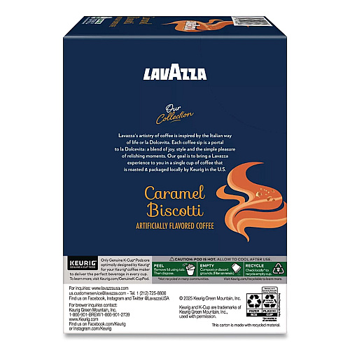 Lavazza Caramel Biscotti Coffee K-Cup, 22/Box (5000384732)