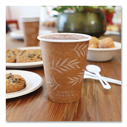 World Centric Paper Hot Cups, 12 oz, Natural, 20/Pack (CURTPA12)