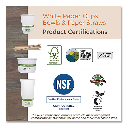 World Centric Paper Hot Cups, 12 oz, Natural, 20/Pack (CURTPA12)