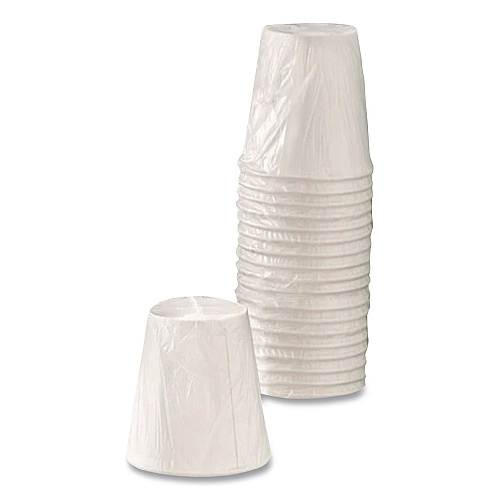 Staples Individually Wrapped Paper Hot Cups, 8 oz, White, 300/Pack (WC8T)