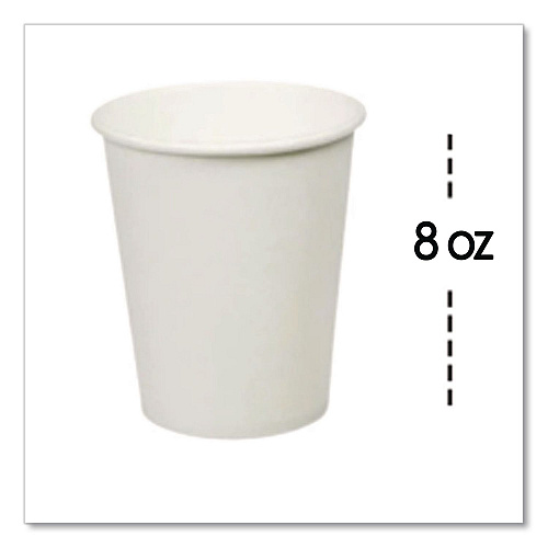 Staples Individually Wrapped Paper Hot Cups, 8 oz, White, 300/Pack (WC8T)