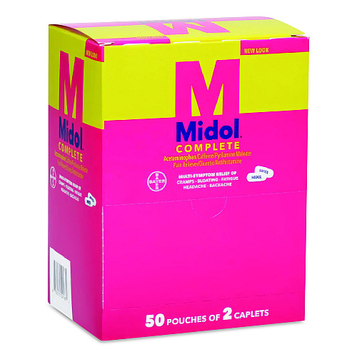 SUREFILL Midol Caplets, 2 Caplets/Packet, 50 Packets (ATMD50)