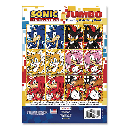 Bendon Sonic Jumbo Coloring and Activity Book, Ages 3 and Up, 64 Pages (61314)