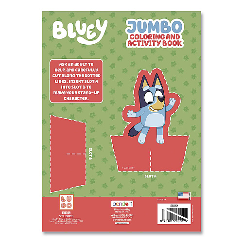 Bendon Bluey Jumbo Coloring and Activity Book, Ages 3 and Up, 64 Pages (63350)