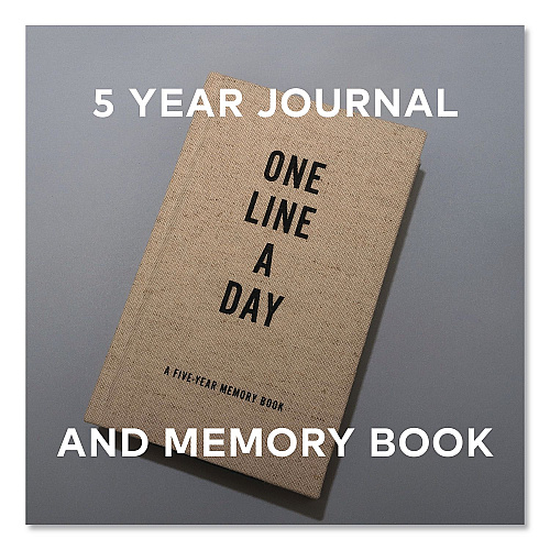 Chronicle Books Guided Journal: One Line a Day, A Five-Year Memory Book, Tan Cover, (372) 6.12 x 3.75 Sheets (978145217479)