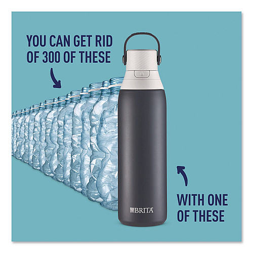 Brita Stainless Steel Filtered Water Bottle. 20 oz, Carbon (36447)