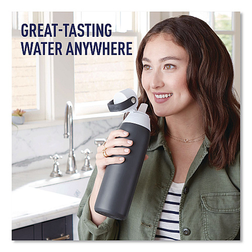 Brita Stainless Steel Filtered Water Bottle. 20 oz, Carbon (36447)