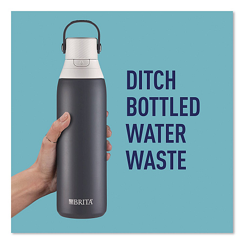 Brita Stainless Steel Filtered Water Bottle. 20 oz, Carbon (36447)