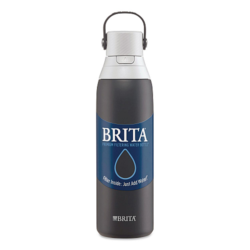 Brita Stainless Steel Filtered Water Bottle. 20 oz, Carbon (36447)
