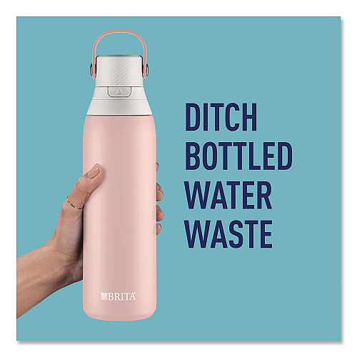 Brita Stainless Steel Filtered Water Bottle, 20 oz, Rose (36452)