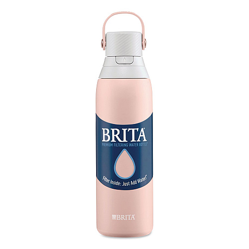 Brita Stainless Steel Filtered Water Bottle, 20 oz, Rose (36452)