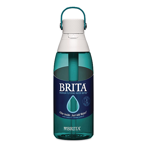 Brita Plastic Filtered Water Bottle, 36 oz, Sea Glass (36524)