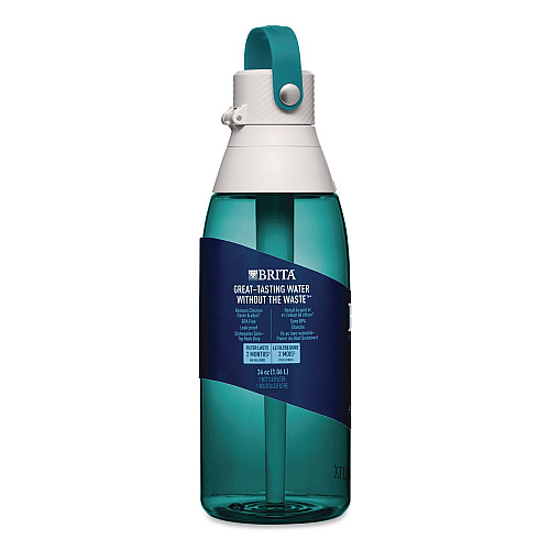 Brita Plastic Filtered Water Bottle, 36 oz, Sea Glass (36524)