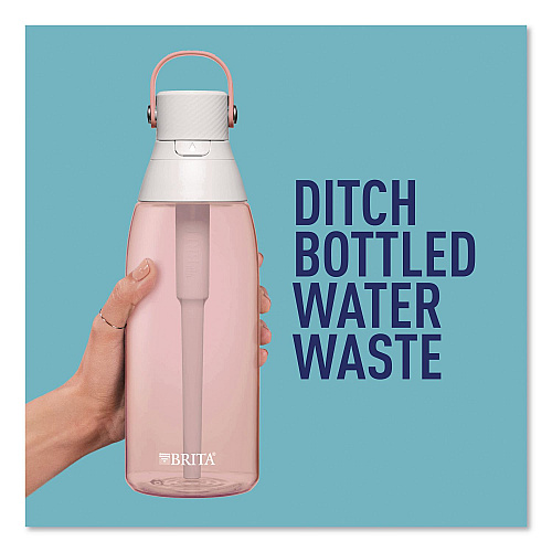 Brita Plastic Filtered Water Bottle, 36 oz, Blush (36525)