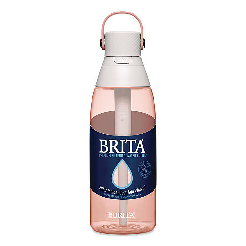 Brita Plastic Filtered Water Bottle, 36 oz, Blush (36525)