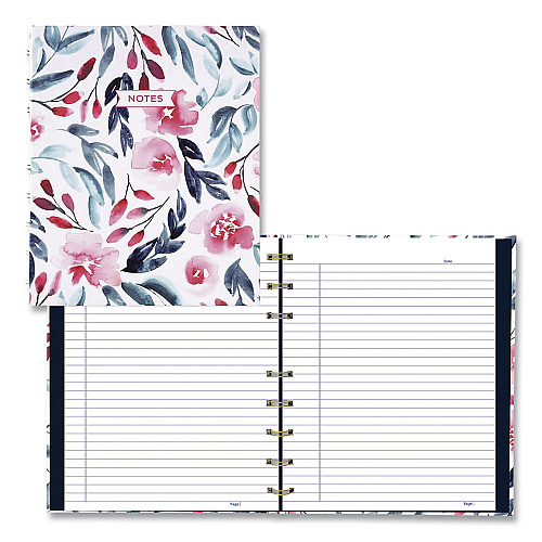 Blueline NotePro Fashion Hard Cover Notebook, 1-Subject, Medium/College Rule, Tranquil Blooms Cover, (96) 9.25 x 7.25 Sheets (A9C01)