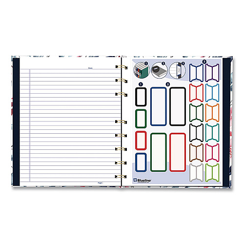 Blueline NotePro Fashion Hard Cover Notebook, 1-Subject, Medium/College Rule, Tranquil Blooms Cover, (96) 9.25 x 7.25 Sheets (A9C01)