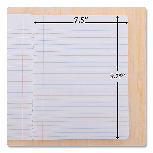 BAZIC Composition Books, 1 Subject, Wide/Legal Rule, Black Marble Cover, (100) 9.75 x 7.5 Sheets (508)