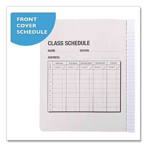 BAZIC Composition Books, 1 Subject, Wide/Legal Rule, Black Marble Cover, (100) 9.75 x 7.5 Sheets (508)