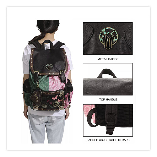 Bioworld Wicked Backpack, Fits Devices Up to 15.9", 11 x 7 x 17, Multicolor (BPA858TWKDPP)