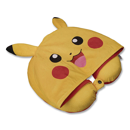 Bioworld Pokemon Hooded Neck Pillow, 11 x 3 x 10.5, Yellow (NPY5ZCCPOKTA)
