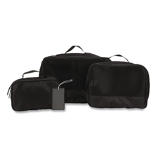 Bioworld Four-Piece Packing Cube Set, Assorted Sizes, Black (PAA8448PLBPP)