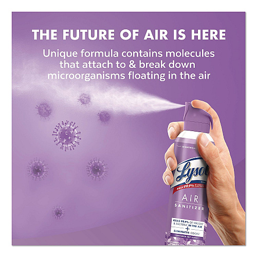 LYSOL Brand Air Sanitizer Spray, Lavender Sky Scent, 10 oz Aerosol Spray, 6/Carton (56348CT)