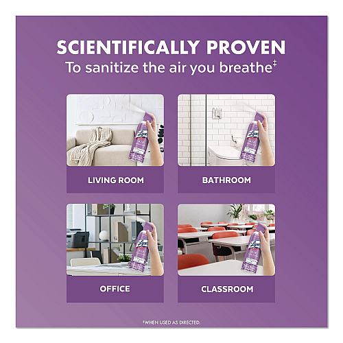 LYSOL Brand Air Sanitizer Spray, Lavender Sky Scent, 10 oz Aerosol Spray, 6/Carton (56348CT)
