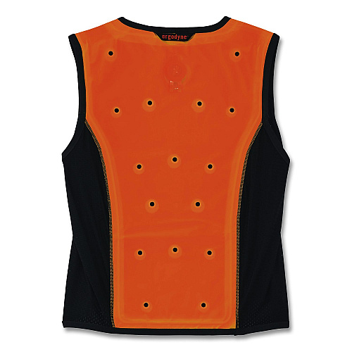 ergodyne Chill-Its 6685 Premium Dry Evaporative Cooling Vest with Zipper, Polyester/Polyurethane, Large, Orange (12731)