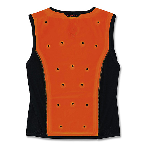ergodyne Chill-Its 6685 Premium Dry Evaporative Cooling Vest with Zipper, Polyester/Polyurethane, 4X-Large, Orange (12735)