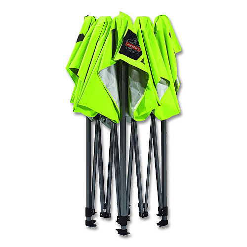 ergodyne SHAX 6002 Heavy-Duty Pop-Up Tent, 10 ft x 10 ft, Polyester/Steel, Lime (12906)