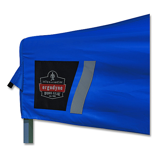 ergodyne SHAX 6002 Heavy-Duty Pop-Up Tent, 10 ft x 10 ft, Polyester/Steel, Blue (12907)