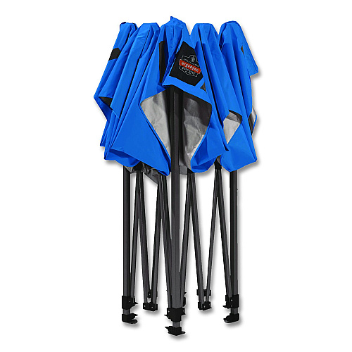 ergodyne SHAX 6002 Heavy-Duty Pop-Up Tent, 10 ft x 10 ft, Polyester/Steel, Blue (12907)