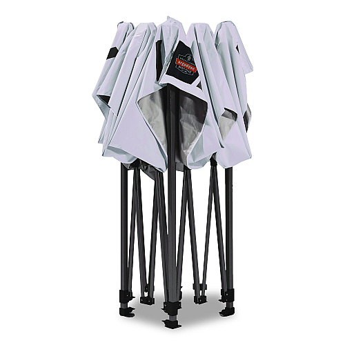 ergodyne SHAX 6002 Heavy-Duty Pop-Up Tent, 10 ft x 10 ft, Polyester/Steel, White (12908)