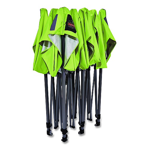 ergodyne SHAX 6004 Heavy-Duty Pop-Up Tent, 10 ft x 20 ft x 10 ft, Polyester/Steel, Lime (12909)