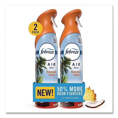 Febreze AIR, Hawaiian Aloha, 8.1 oz Aerosol Spray, 2/Pack, 3 Packs/Carton (21321)