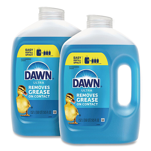 Dawn Ultra Dishwashing Liquid Refill Jug, Unscented, 51.5 oz Jug, 2/Carton (23262)
