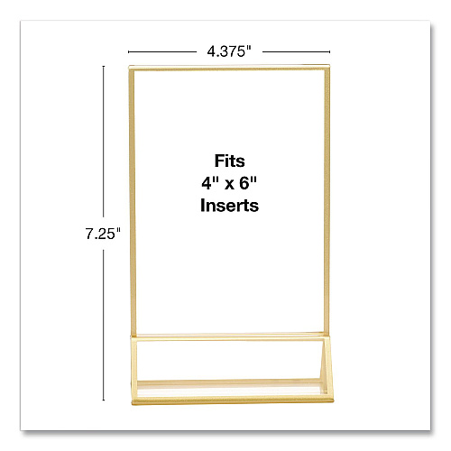Excello Global Products Acrylic Sign Holder with Gold Trim, 4 x 6 Insert (SGNHGT4X6)