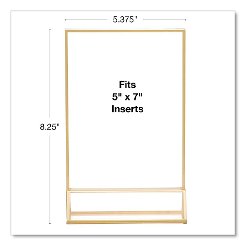 Excello Global Products Acrylic Sign Holder with Gold Trim, 5 x 7 Insert (SGNHGT5X7)