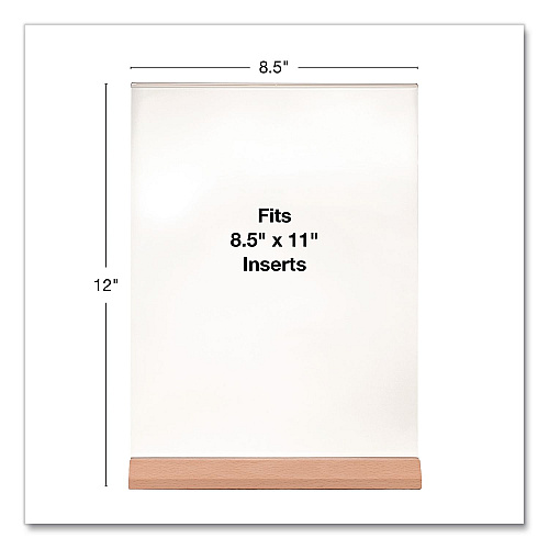 Excello Global Products Acrylic Sign Holder with Wood Base, 8.5 x 11 Insert (SGNHWB8511)
