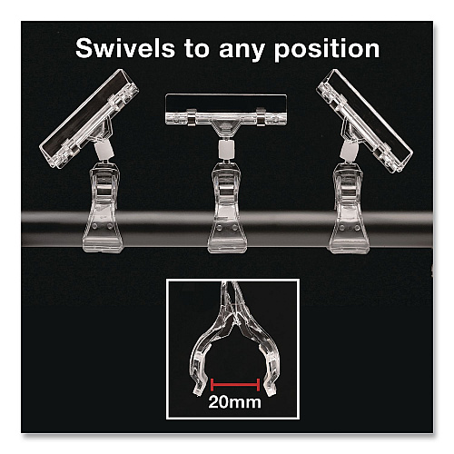 Global Printed Products Sign Holder Clips, Clear, 10/Pack (CLIP10PK)
