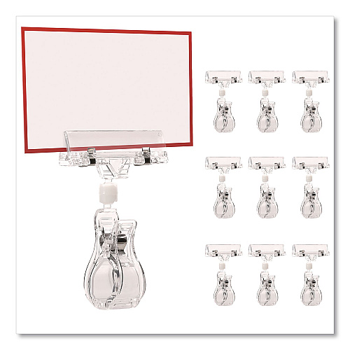 Global Printed Products Sign Holder Clips, Clear, 10/Pack (CLIP10PK)