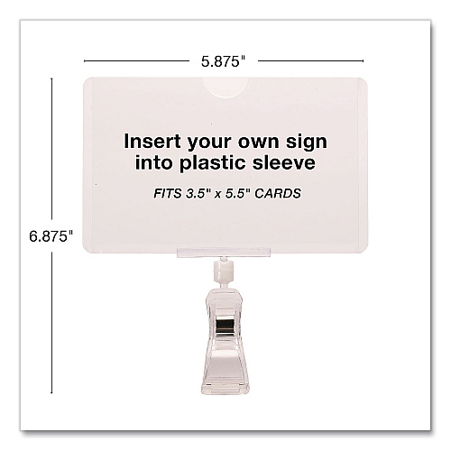 Global Printed Products Swivel Clip Signs, Clear, 3/Pack (CLIP35X55)