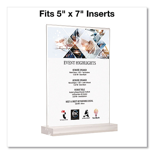 Global Printed Products Acrylic Sign Holder with Dual Function Base, 5 x 7 Insert (SGNHAB5X7)
