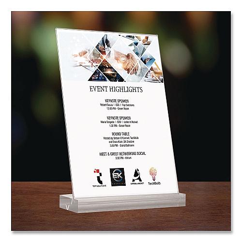 Global Printed Products Acrylic Sign Holder with Dual Function Base, 5 x 7 Insert (SGNHAB5X7)