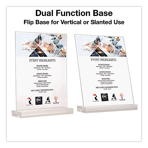 Global Printed Products Acrylic Sign Holder with Dual Function Base, 8.5 x 11 Insert (SGNHAB8511)